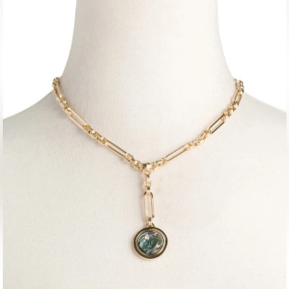 Mignonne Gavigan LUNA Charm Necklace 14K gold Plated  Pearl Boho Crystal NWT - Picture 2 of 7